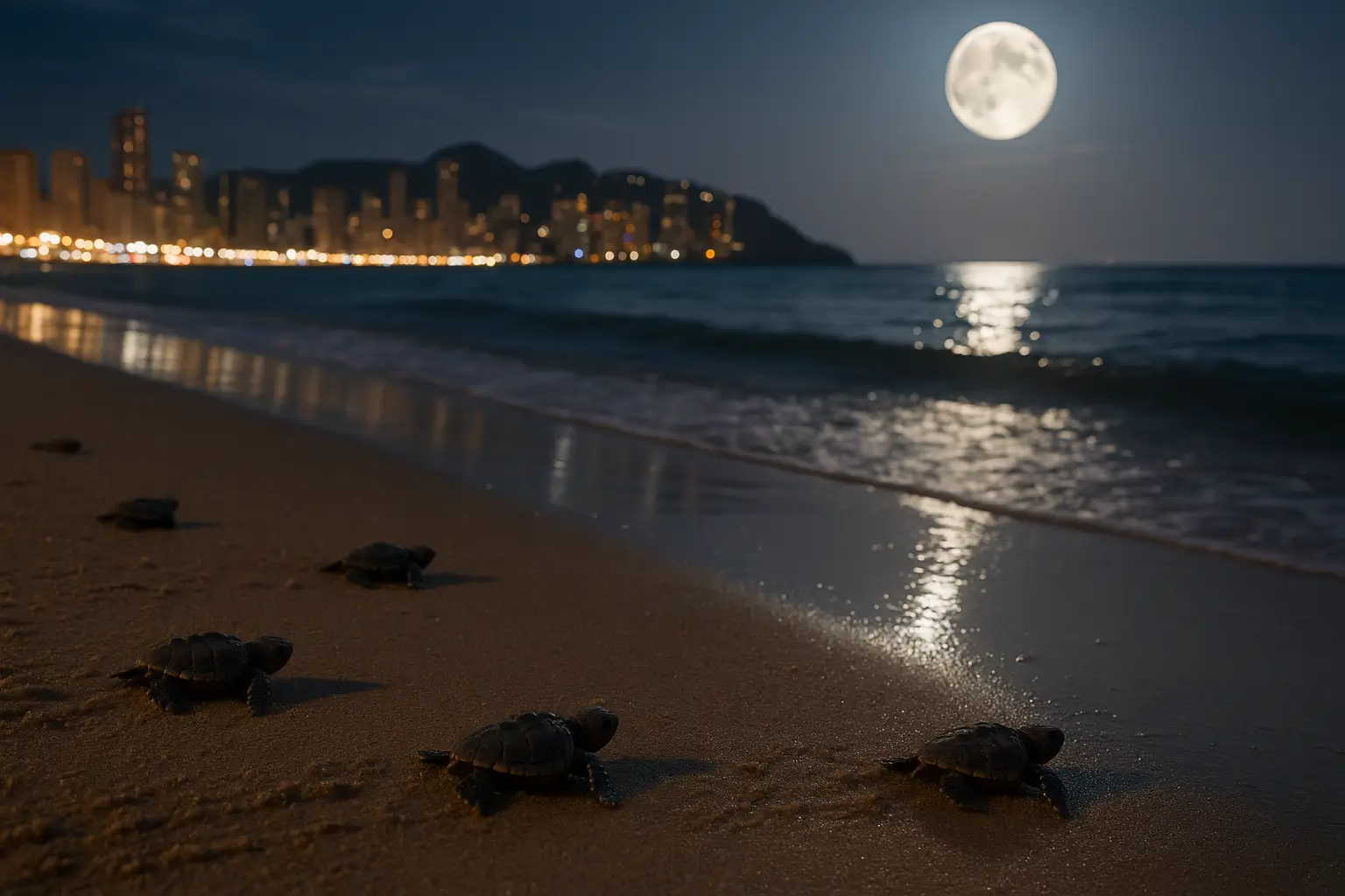 Tortugas bobas nacen en Playa de Levante
